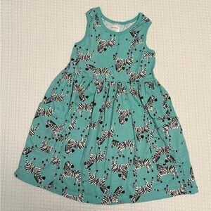 Hanna Andersson Teal Zebra Print Kids Dress